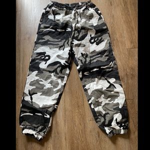 Black/White Camouflage Joggers